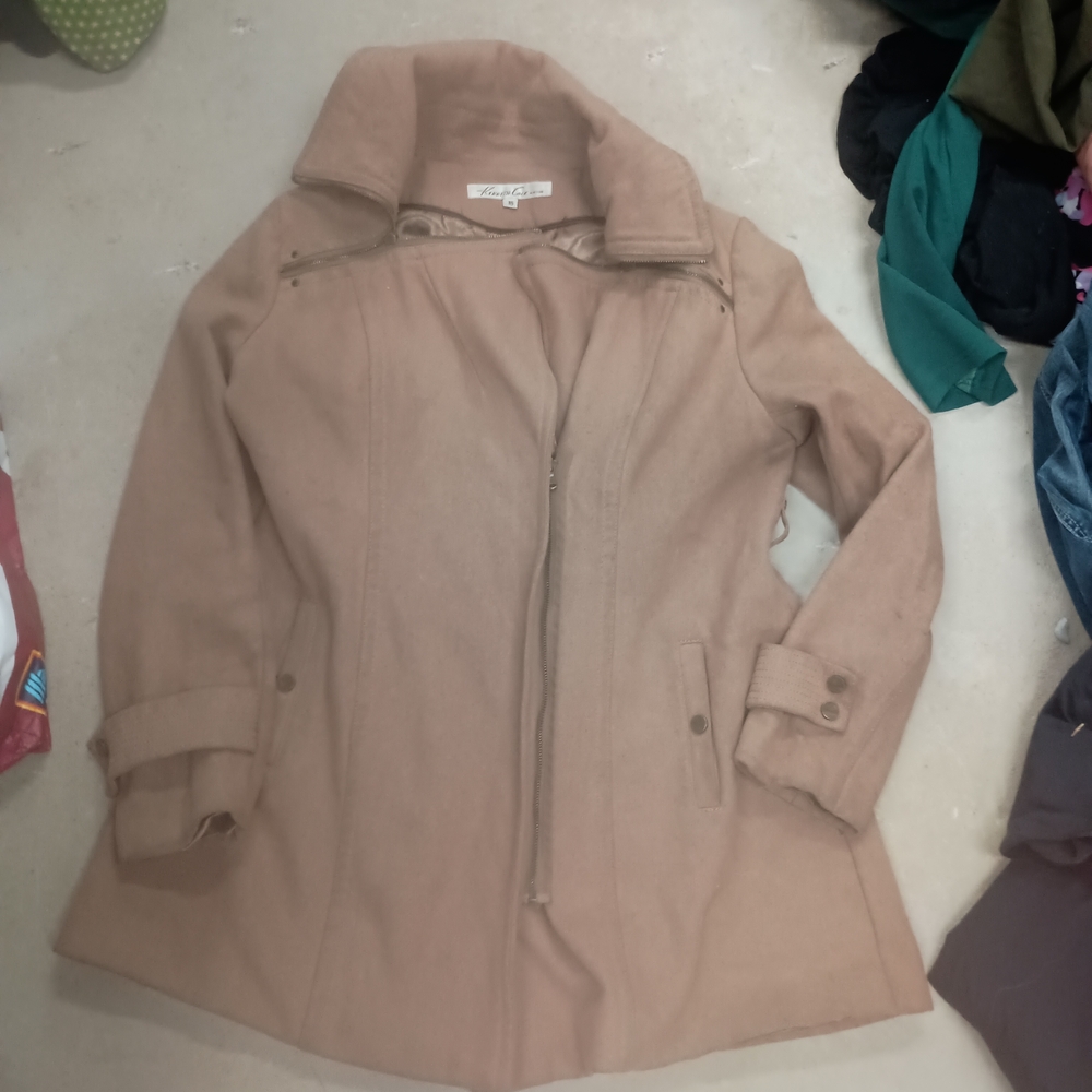 Kenneth Cole Tan LADIES WOMENS 16 GORGEOUS WOOL COAT JACKET LUXURY $250